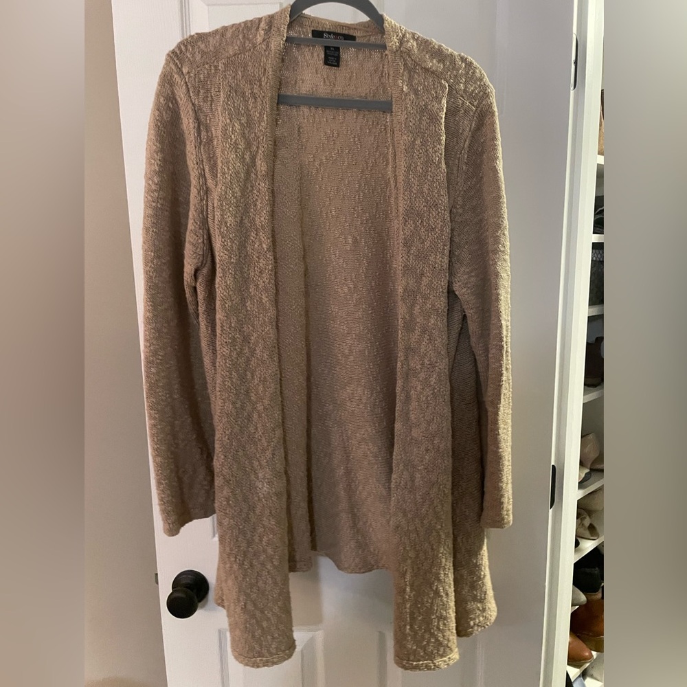 Tan open cardigan